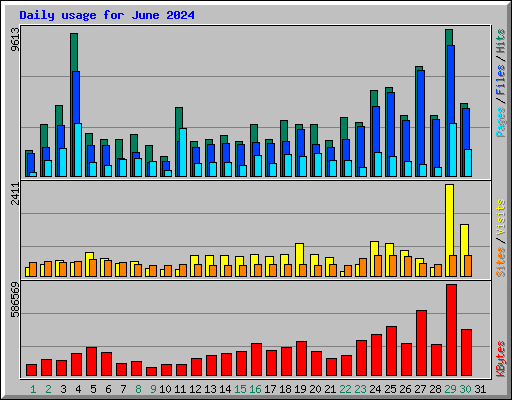 Daily usage for June 2024