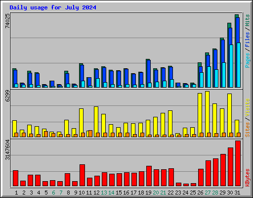 Daily usage for July 2024