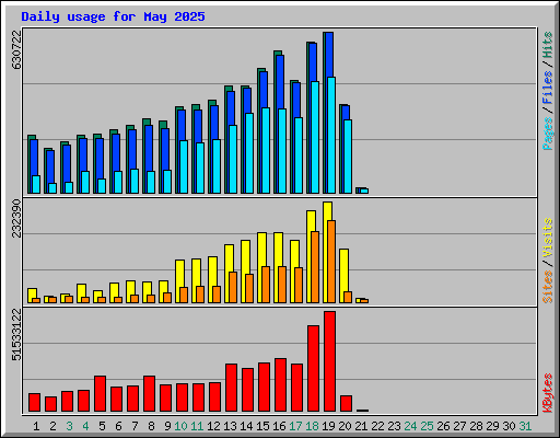 Daily usage for May 2025