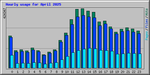 Hourly usage for April 2025