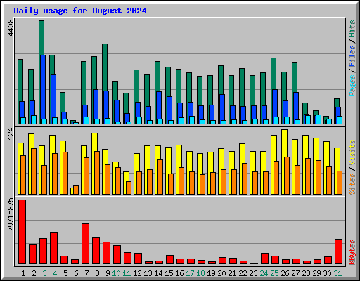 Daily usage for August 2024