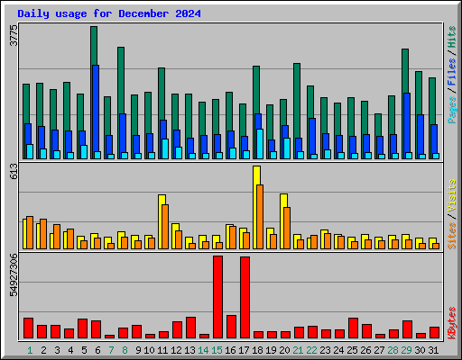 Daily usage for December 2024