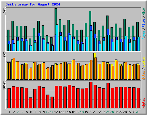 Daily usage for August 2024